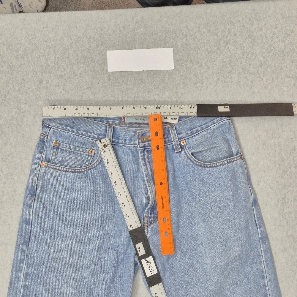 Levi's 505‎ Men Jeans 34X32 Light Blue Denim Regular Fit Straight Y2K